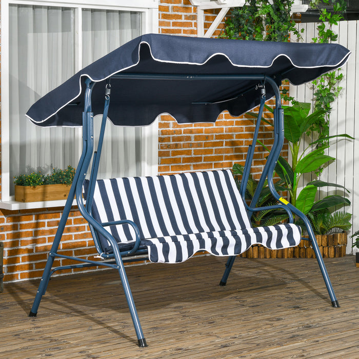 Outsunny Balancoire De Patio A 3 Places, Balancoire Avec Auvent Reglable