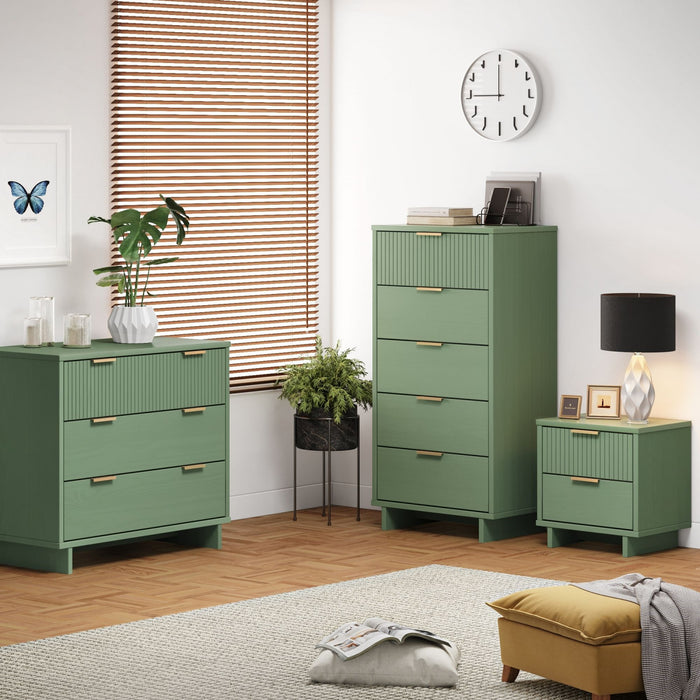 Ensemble de commode 3 pieces Granville Modern en vert sauge