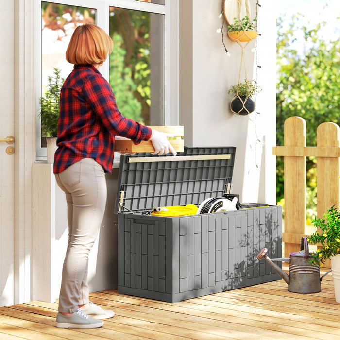 Outsunny Coffre de Rangement 80 Gallons en Resine, Verrouillable