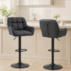 HOMCOM Adjustable Bar Stools Set of 2, Swivel Tufted Fabric Barstools