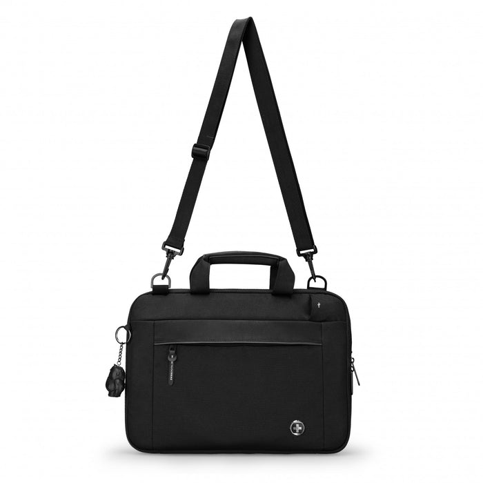 Housse pour ordinateur portable Swissdigital Bolligen 14\" – Chargement USB, resistant a l'eau, systeme Add-A-Bag, protection rembourree, voyage