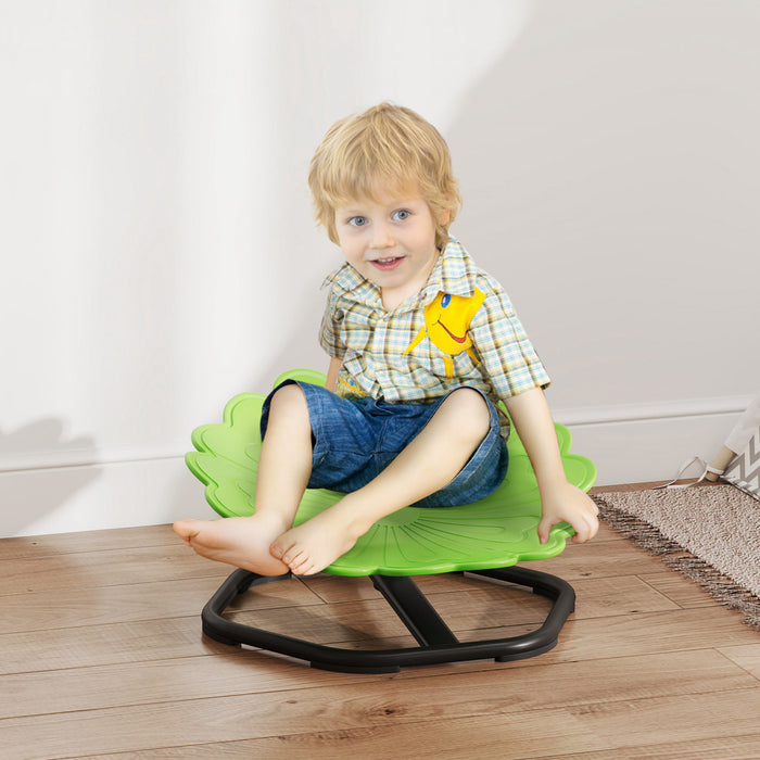 Qaba Chaise pivotante pour enfants, chaise sensorielle en forme de fleur pour l'entrainement de la coordination, tabouret oscillant antiderapant pour enfants de 3 a 6 ans, vert
