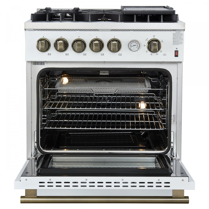 Cuisiniere a gaz Giovanni 30 pouces blanche, 4,32 pi³ – FFSGS6274-30WHT