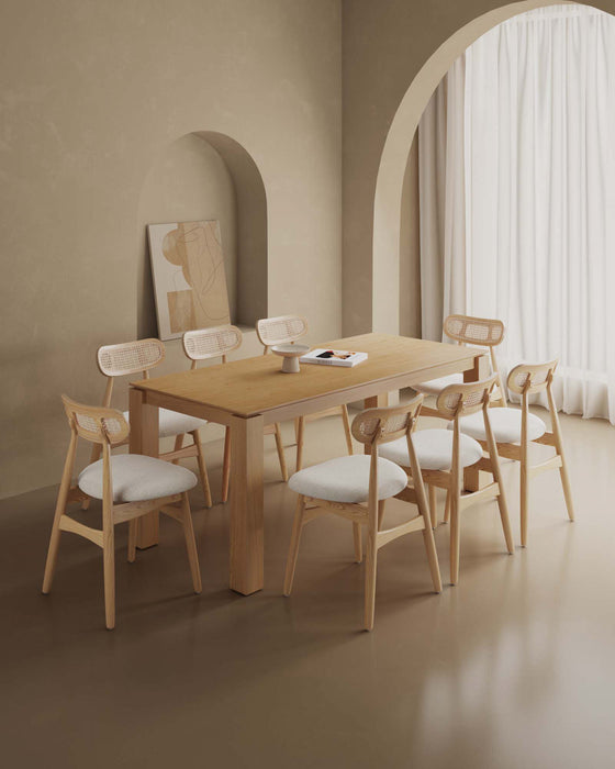 Colbert et Rockaway Ensemble de salle a manger moderne chic industriel 9 pieces en naturel