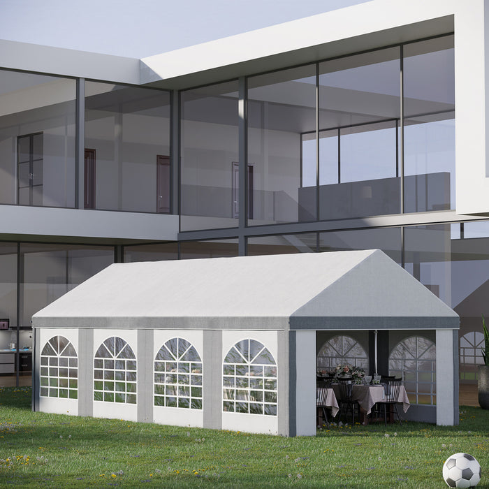 Outsunny Tente De Fete 26 X 13 Pieds Avec Cotes, 8 Fenetres Et 2 Portes