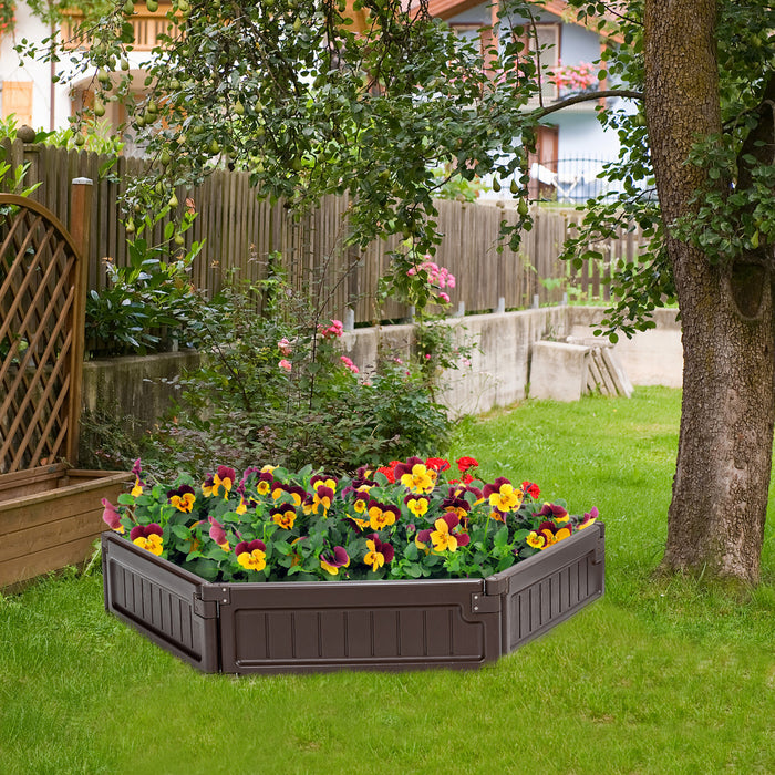 Cloture De Jardin, Bordures Pour Jardin Avec Fond Ouvert, Cloture De Jardin Plastique Avec Connexions Solides Par Charnieres, Configuration Flexible, Pour Jardin, Arriere-cour Et Serre, Avec 8 Panneaux, Marron