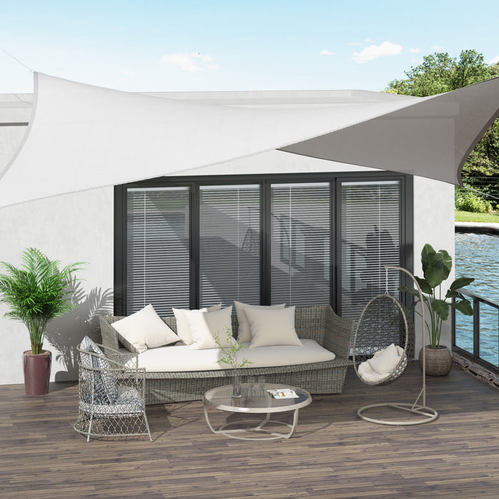 Voile D'ombrage Rectangulaire 4 X 6 M Toile Solaire Taud De Soleil Creme