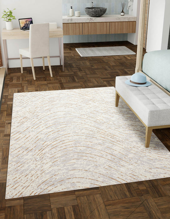 Tapis Contemporain/Moderne Sienna 5'0\" x 8'0\" en Gris