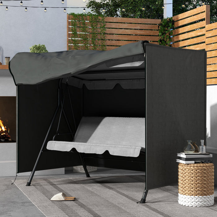 Outsunny Housse de Balancelle 3 Places, 81\" x 49\" x 65\", Gris Fonce