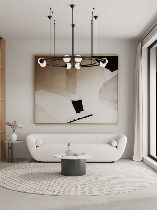 Ensemble moderne et glamour Alondra de 2 tables : table basse et table d’appoint, coloris noir