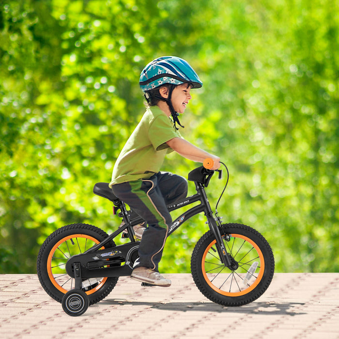 Velo Costway 14 Pouces Pour Enfants De 3 A 5 Ans Avec Selle Reglable Et Guidon Antiderapant Noir