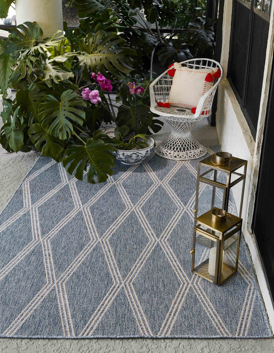 Tapis Transitionnel Cypress 5'3\" x 7'0\" en Bleu