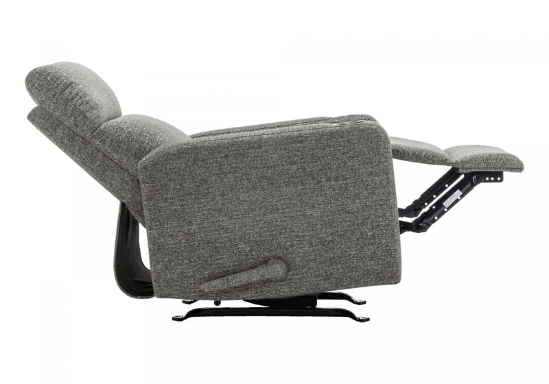 Petit Fauteuil Inclinable Rembourre, Fauteuil Bercant Manuel, Tissu Gris Fonce
