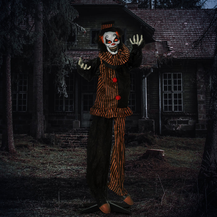 Homcom Accessoire Animatronique De Clown Avec Yeux Lumineux, Pour Fete