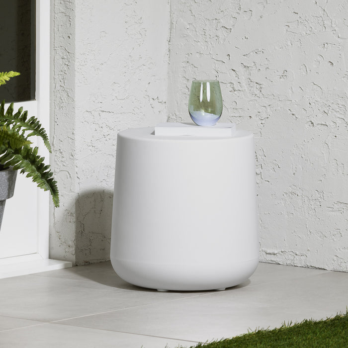 Dalya Table d’appoint de jardin ronde Blanc, de Meubles South Shore