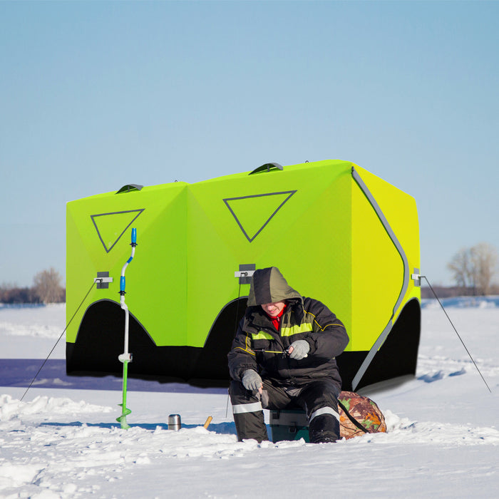 Outsunny Tente De Peche Sur Glace Pour 8 Personnes, - 30℃, Vert