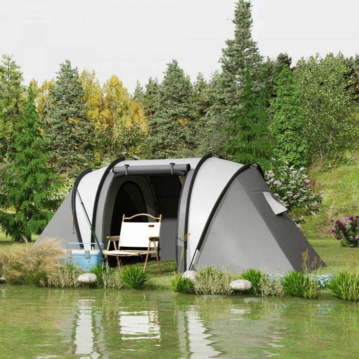 Outsunny Tente de Camping avec 2 Chambres et Espace de Vie, Impermeable 3000mm