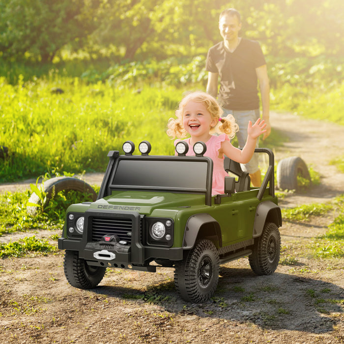 Qaba Camion Pour Enfants Electrique Sous Licence Land Rover, 12 V, Vert