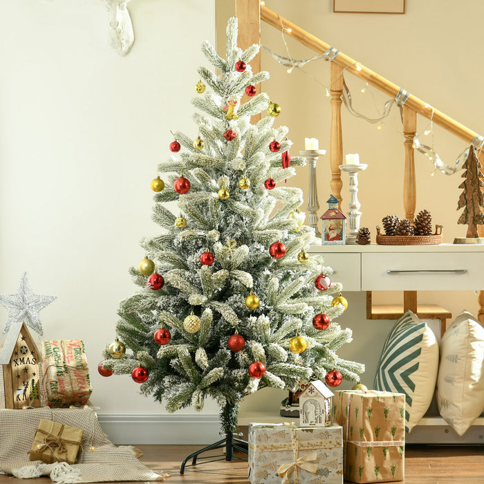 Homcom Arbre Artificiel Floque De Neige De 5 Pieds Avec 521 Pointes