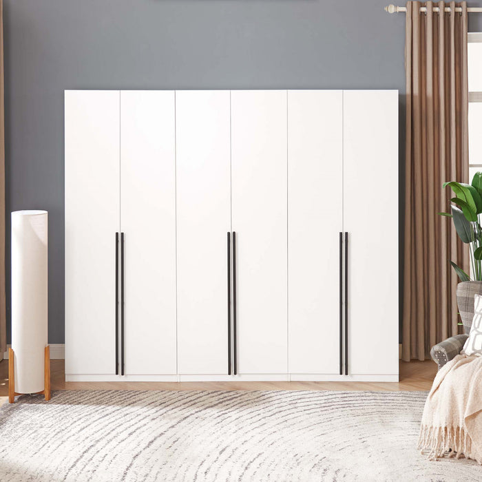 Armoire moderne Lee 32\" en blanc - Ensemble de 3