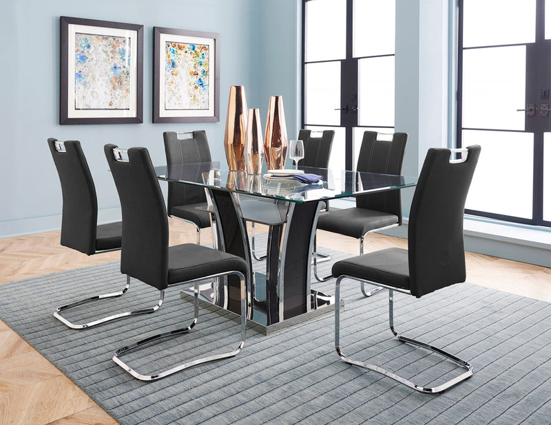 Chaise de salle à manger Paladin II en tissu gris (ensemble de 2)