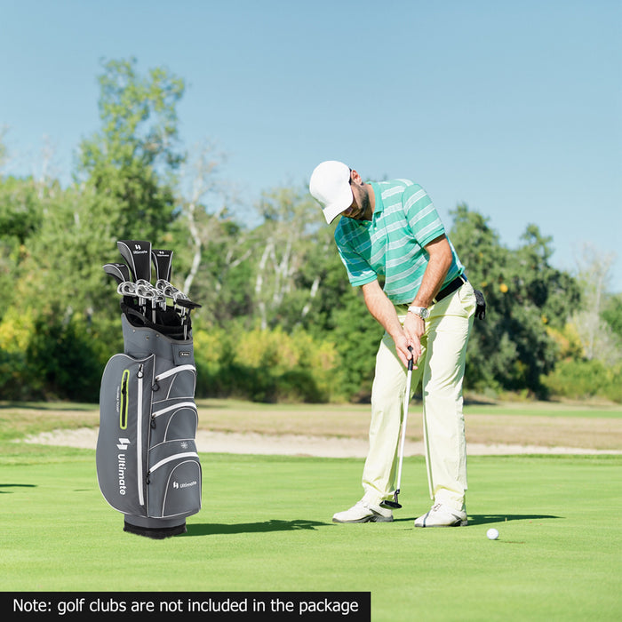 Sac De Chariot De Golf Leger Costway Avec 15 Voies Haut Diviseur Individuel Putter Bien Refroidisseur Sac Vert