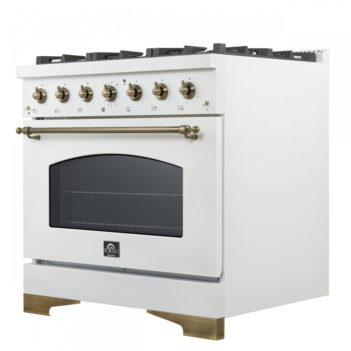 Cuisiniere a double combustible Antico de 36 po, blanche, 4,5 pi³ -FFSGS6113-36WHT