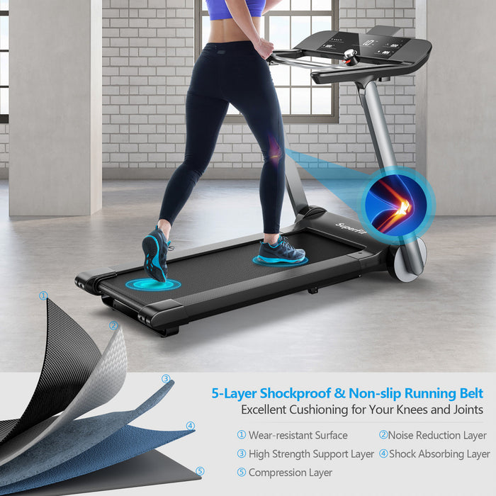 Tapis Roulant Pliant Electrique De Marque Superfit Machine De Jogging Bluetooth 10 Programmes Preregles