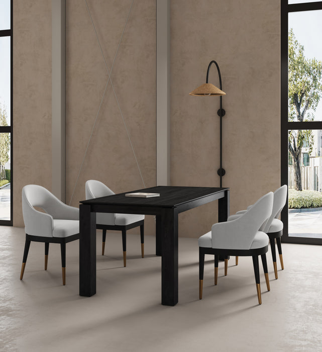 Ensemble de salle a manger moderne industriel chic Carrington et Rockaway 5 pieces en gris clair et noir