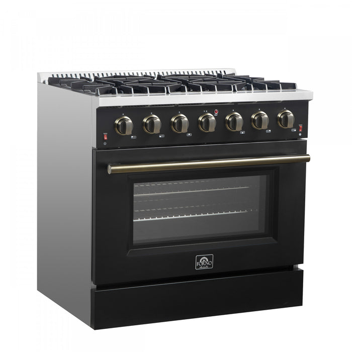 Cuisiniere a gaz Galiano de 36 po en noir, 5,36 pi³ - FFSGS6244-36BLK