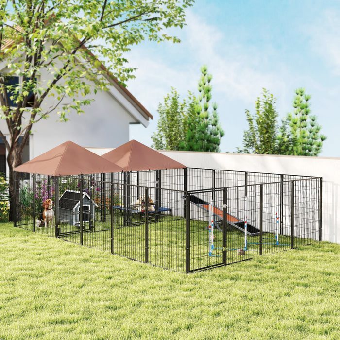 PawHut Niche d'exterieur pour chiens avec 2 pieces