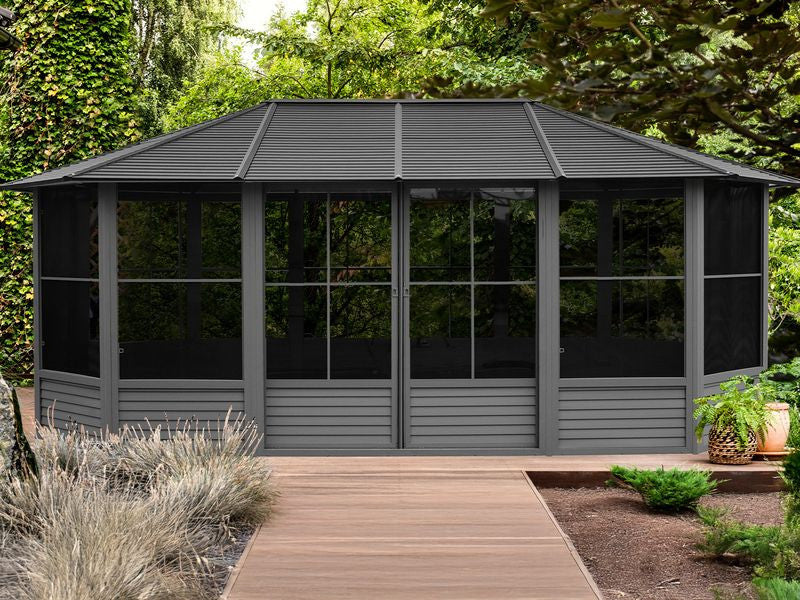 Florence Solarium 12 X 18 Toit Metal Noir