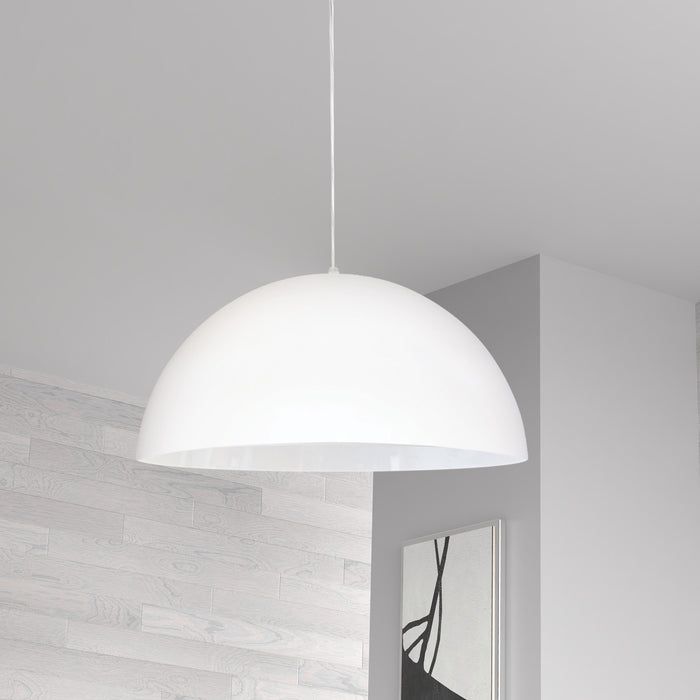 Petit luminaire suspendu Ofelia de Dainolite avec fini blanc mat et 1 ampoule
