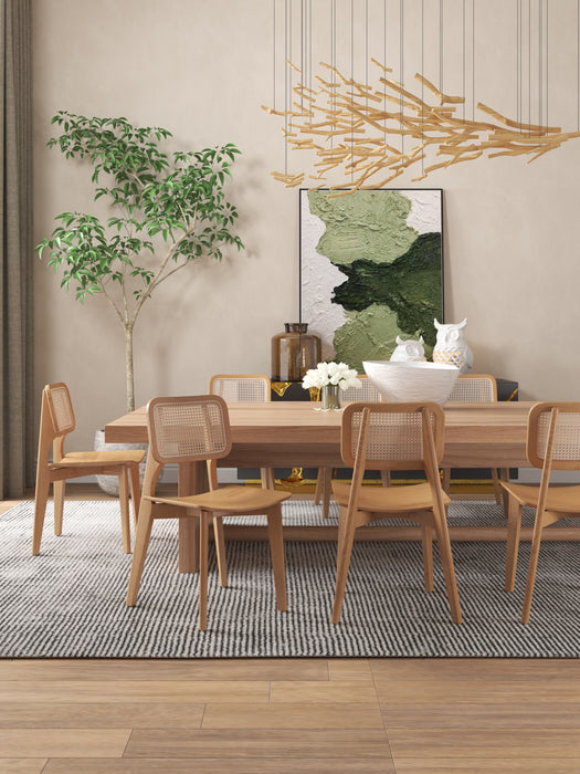 Chaise de salle a manger en bois style industriel Versailles, finition naturelle - Lot de 4