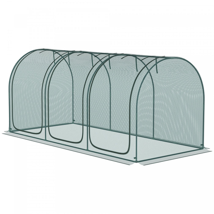 Outsunny Cage De Culture 9 X 4pi Avec Portes Zippees Sac De Rangement, Vert