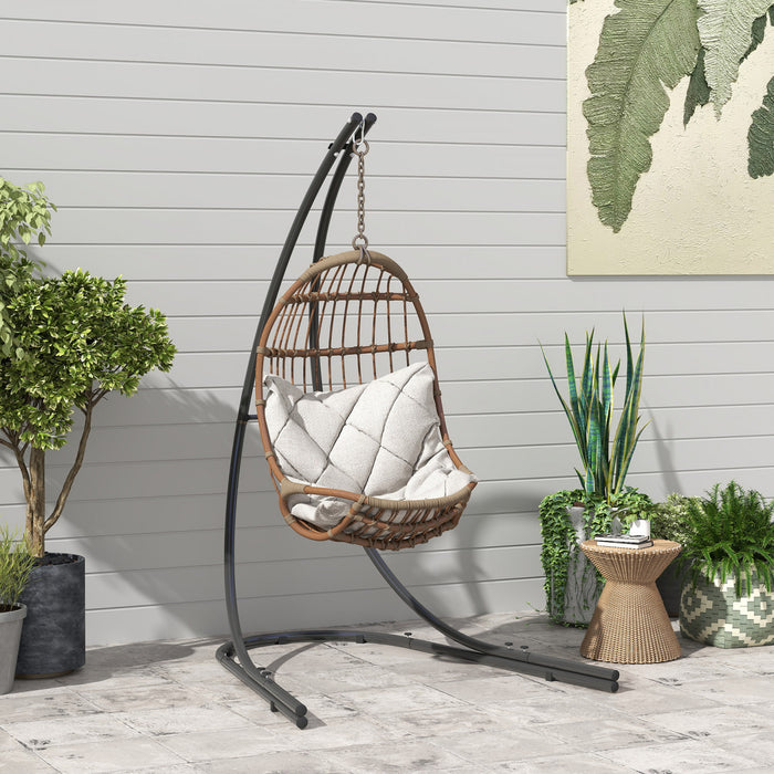 Outsunny Support De Chaise Hamac, Support De Chaise Suspendue En Acier