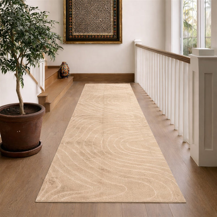 Tapis Lavable/Contemporain Somos 1'10\" x 6'0\" en Beige