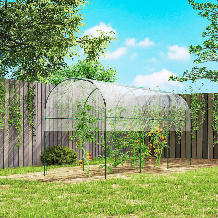 Outsunny Serre tunnel pour tomates avec 4 arceaux, Transparent