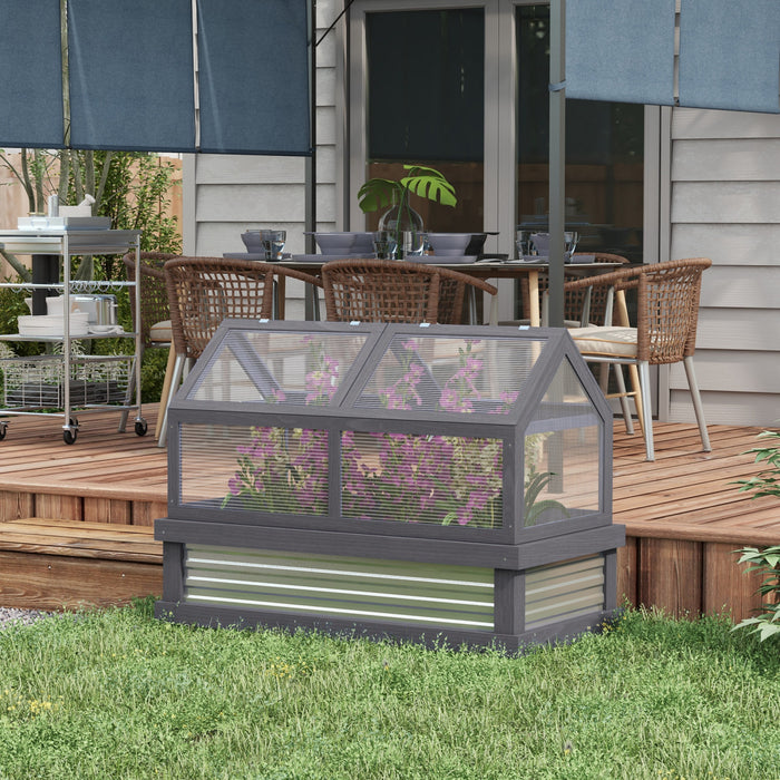 Outsunny Serre en Polycarbonate, Jardiniere Surelevee avec Serre