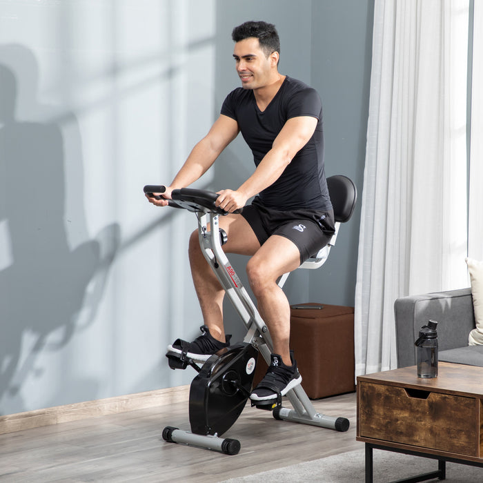 Soozier Velo D'exercice D'entrainement Vertical Pliable Avec 8 Niveaux De Resistance Magnetique Pour L'exercice Aerobique, Noir