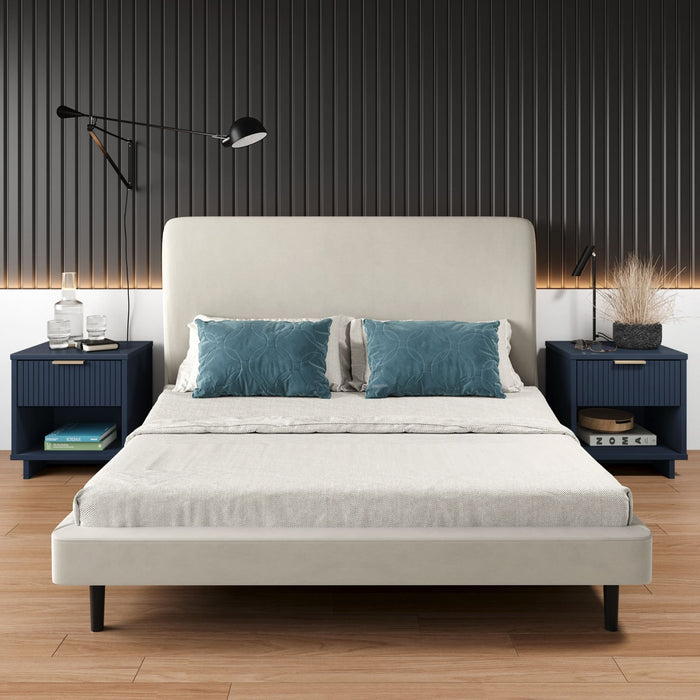 Table de nuit Granville Modern 18\" en bleu minuit (1 tiroir) - Lot de 2