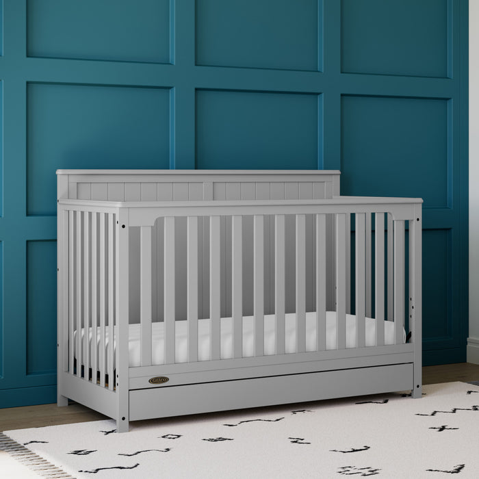 Graco Hadley Lit de bebe convertible 5-en-1 avec tiroir - Gris galet