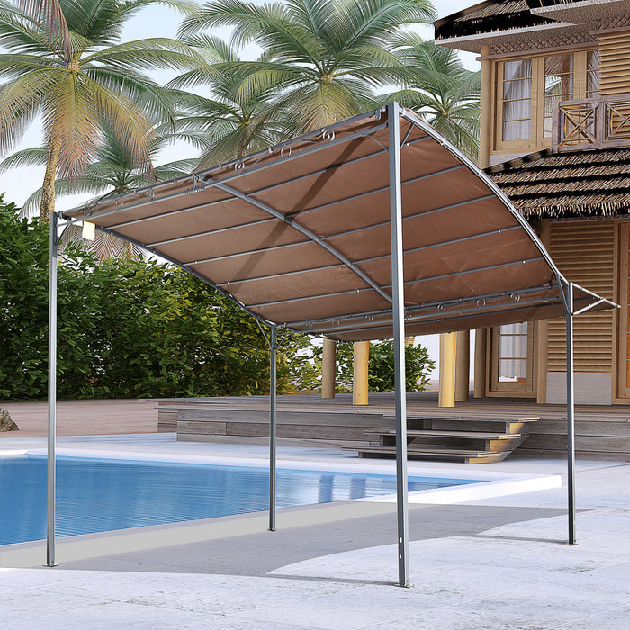 Pergola Tonnelle De Jardin Avec Auvent Reglable Metal Epoxy Polyester Creme