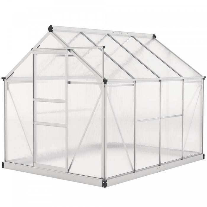 Outsunny Serre, Serre De Plain-pied Transparente Avec Porte Coulissante