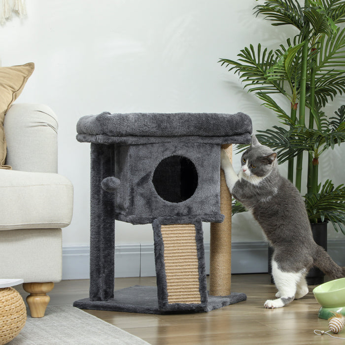 Petit Arbre A Chat Avec Perchoir, Griffoir, Condo Pour Chat