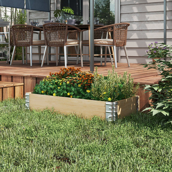 Outsunny Lit De Jardin Sureleve En Bois Pliable Avec Fond Ouvert