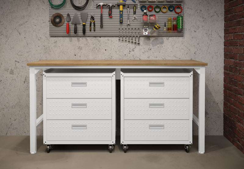 Ensemble de garage moderne Fortress 3 pieces en blanc