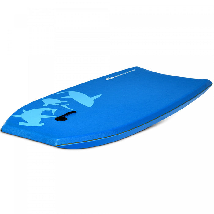 Planche De Bodyboard Surf 41 Pouces (105 X 51 X 6 Cm) Avec Sangle De 90 Cm Et Motif Requin Bleu Pour Debutant Enfant Adulte Xpe+hdpe 1,72kg