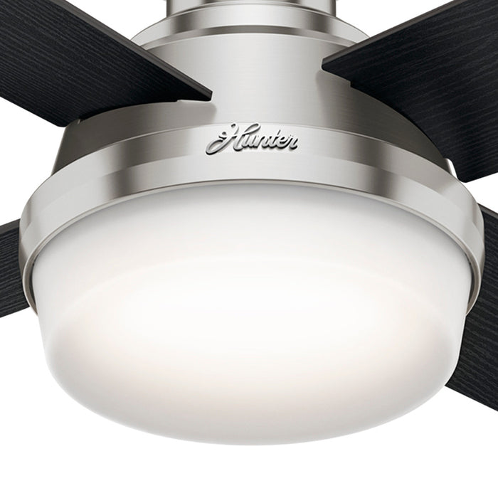 Ventilateur de plafond Dempsey à profil bas avec luminaire - Gris