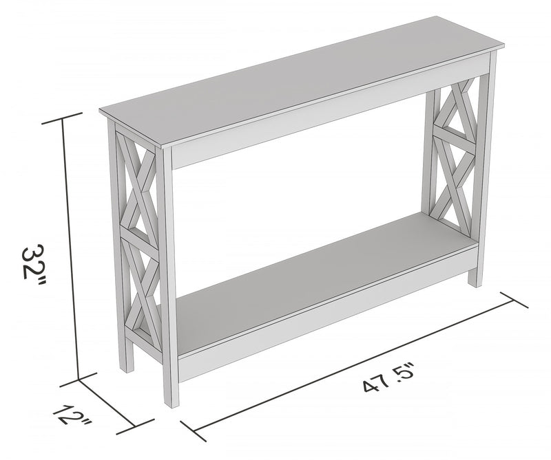 Console de 47 po avec 1 tablette - gris foncé